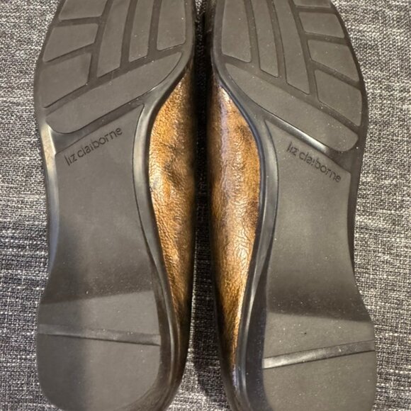 Liz Claiborne Philicia Square Toe Bronze Flats Tortoiseshell 7.5 M New With Box - Picture 7 of 10
